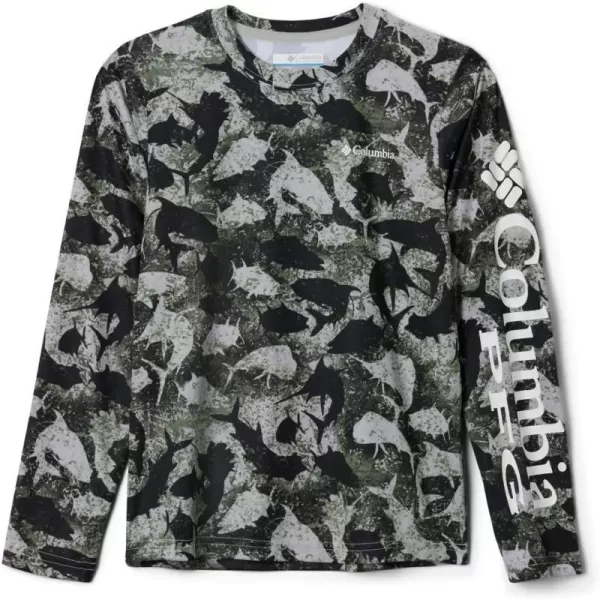 Columbia Boys Super Terminal Tackle Long SleeveCool Grey Inside Out Camo