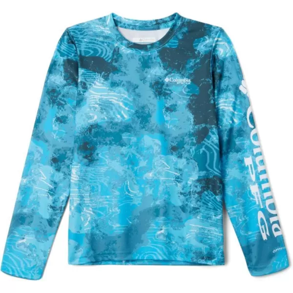 Columbia Boys Super Terminal Tackle Long SleeveOcean Blue Deepwaters Camo