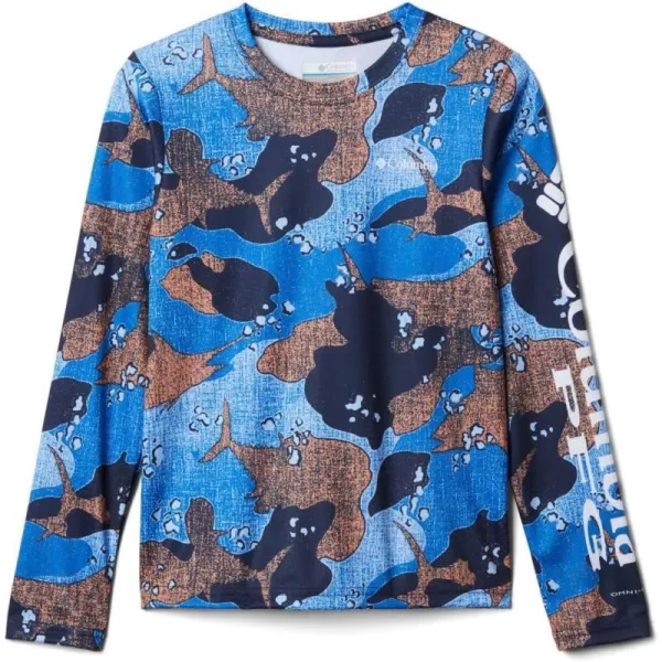 Columbia Boys Super Terminal Tackle Long SleeveVivid Blue Gamefish Camo