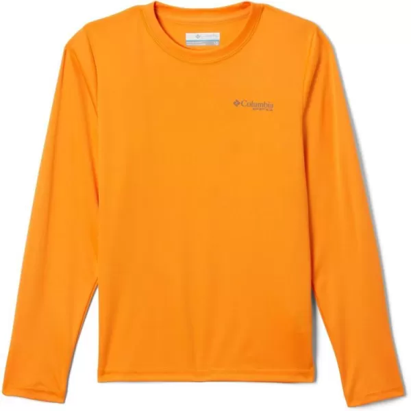 Columbia Boys Terminal Tackle PFG Fish Flag Long SleeveOrange BlastCool Grey