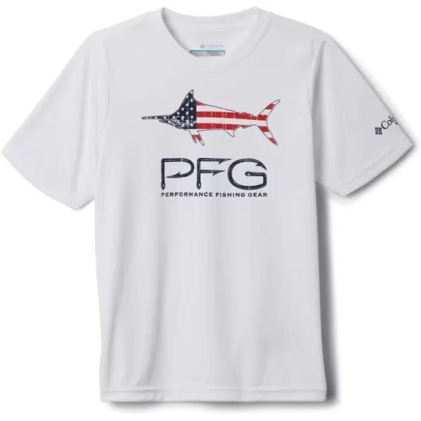 Columbia Boys Terminal Tackle PFG Marlin America Short SleeveWhiteMarlin America Graphic