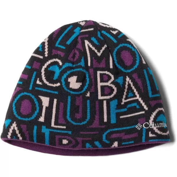 Columbia Boys Urbanization Mix BeanieLittle Boys Black G Multi Typo PrintPlum