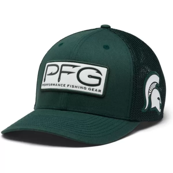 Columbia Collegiate PFG Mesh Hooks Ball CapMichigan State Spartans Ms  Spruce