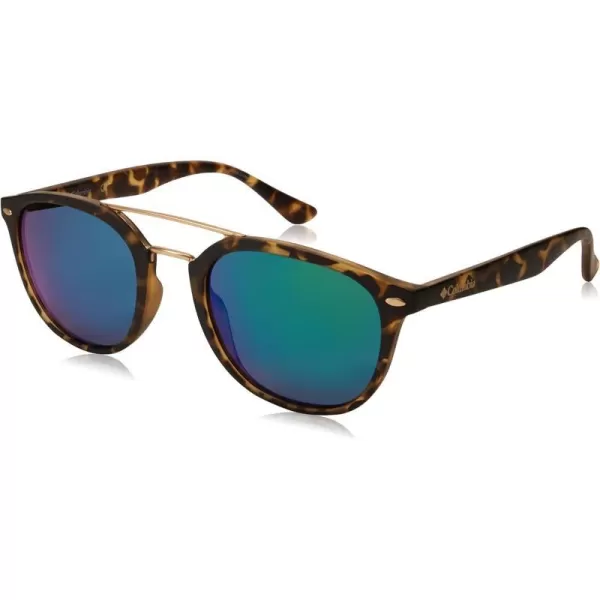 Columbia Firecamp Round SunglassesMatte TortoiseGreen Flash Polarized