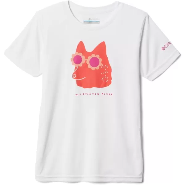 Columbia Girls Mirror Creek Short Sleeve Graphic ShirtWhite Wildflower Power