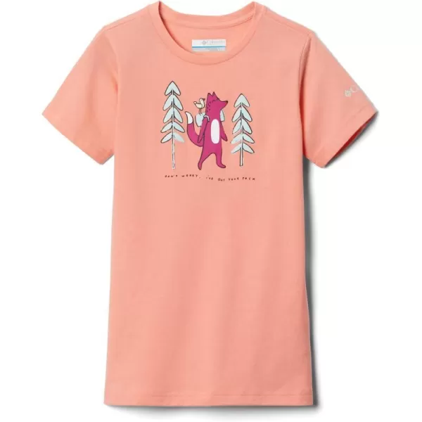 Columbia Girls Mission Lake Short Sleeve Graphic ShirtCoral Reef Foxy Pack