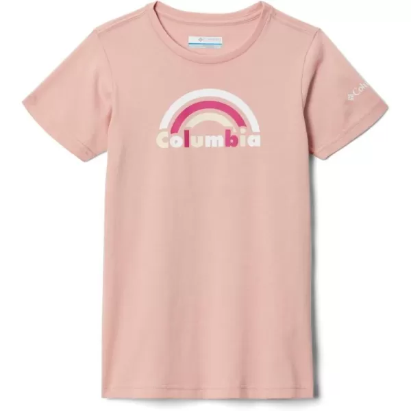 Columbia Girls Mission Lake Short Sleeve Graphic ShirtFaux Pink Brand Rainbow