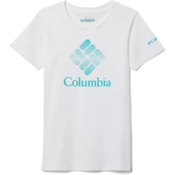 Columbia Girls Mission Lake Short Sleeve Graphic ShirtWhiteCsc Stacked Banded Graphic