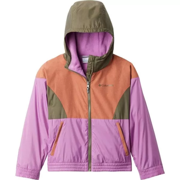 Columbia Girls Side Hill Lined WindbreakerBlossom Pink  Teak Brown  Stone Green