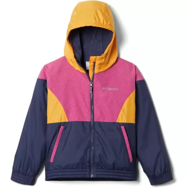 Columbia Girls Side Hill Lined WindbreakerNocturnalWild FuchsiaMango