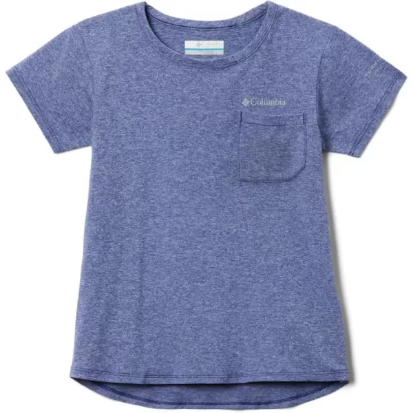 Columbia Girls Tech Trail Short Sleeve TeeDark Sapphire Heather