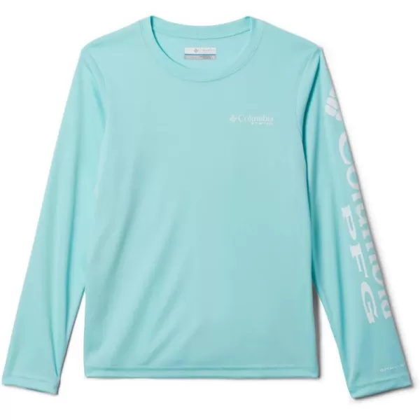 Columbia Girls Tidal Tee Long SleeveGulf StreamWhite Logo