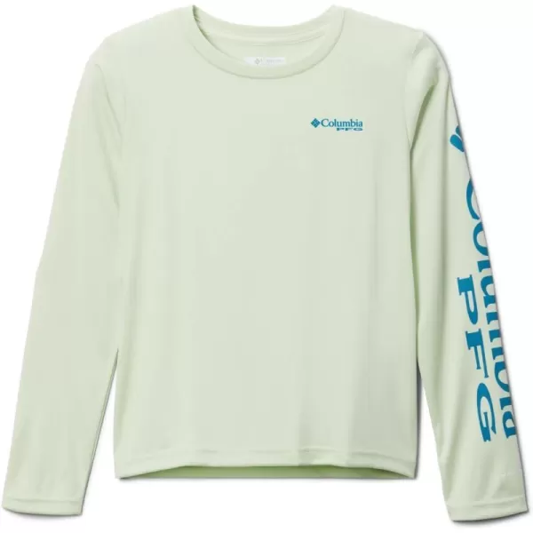 Columbia Girls Tidal Tee Long SleeveLight LimeDeep Marine Logo