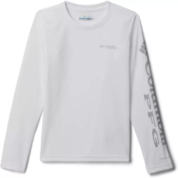 Columbia Girls Tidal Tee Long SleeveWhiteCirrus Grey Logo