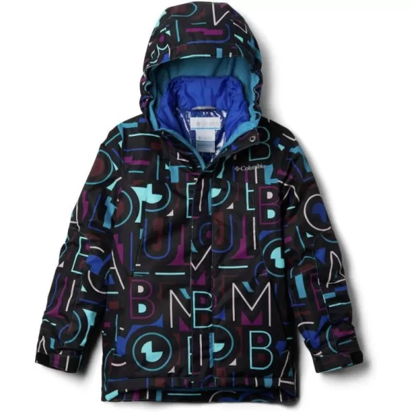 Columbia Girls Whirlibird Ii Interchange JacketFjord Blue Typo Multi PrintFjord B