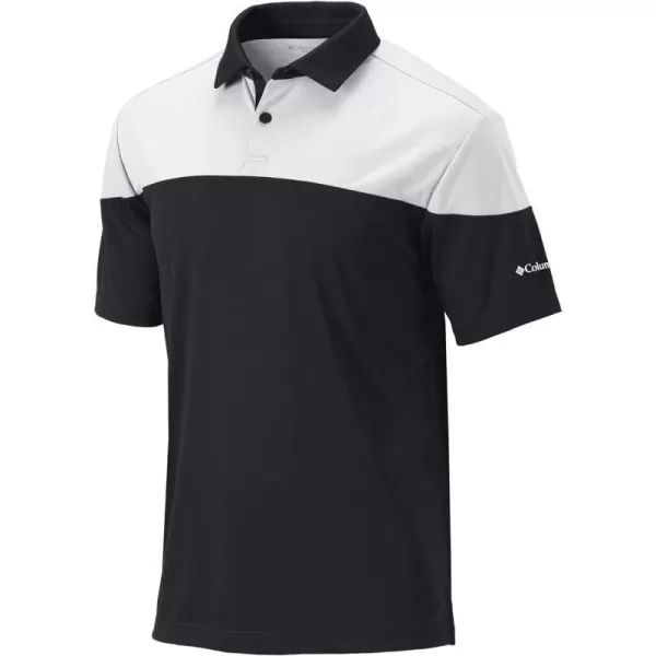 Columbia Golf Mens OmniWick Best Ball PoloBlack  White