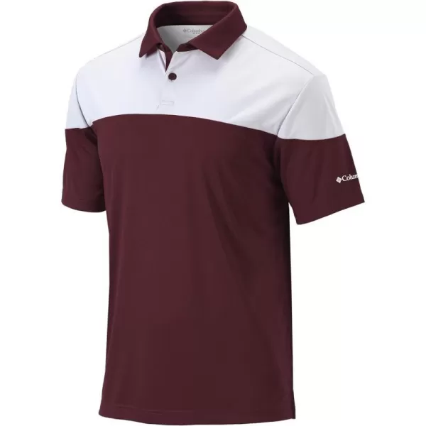 Columbia Golf Mens OmniWick Best Ball PoloDeep Maroon