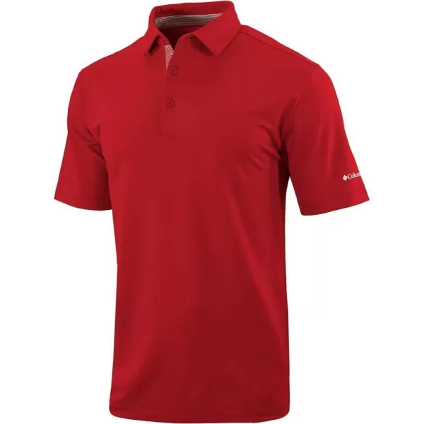 Columbia Golf Mens OmniWick Even Lie PoloIntense Red