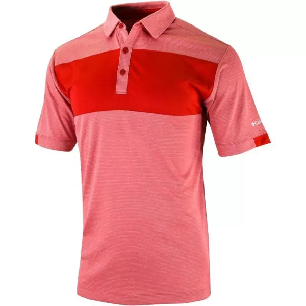 Columbia Golf Mens OmniWick Total Control PoloIntense Red