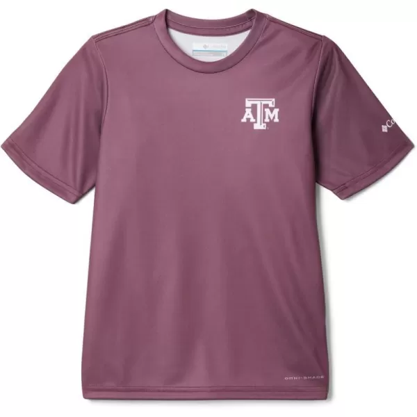 Columbia Kids Collegiate Terminal Tackle Short Sleeve ShirtTam  Deep Maroon