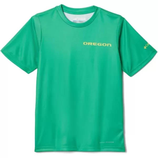 Columbia Kids Collegiate Terminal Tackle Short Sleeve ShirtUo  Fuse Green