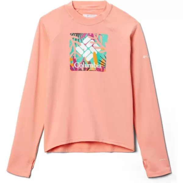 Columbia Kids Sandy Shores Printed Long Sleeve SunguardCoral Reef in the Leaves