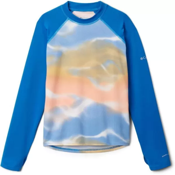 Columbia Kids Sandy Shores Printed Long Sleeve SunguardLight Camel UndercurrentBright Indigo