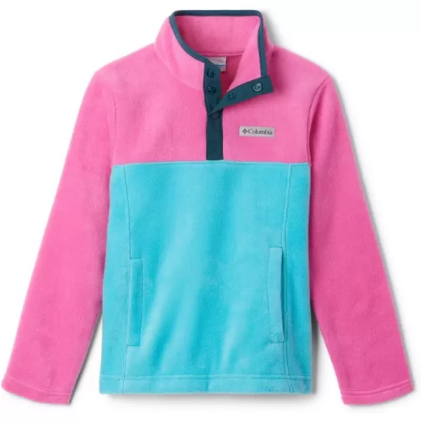 Columbia Kids Steens MTN 14 Snap Fleece PullOverGeyser  Pink Ice