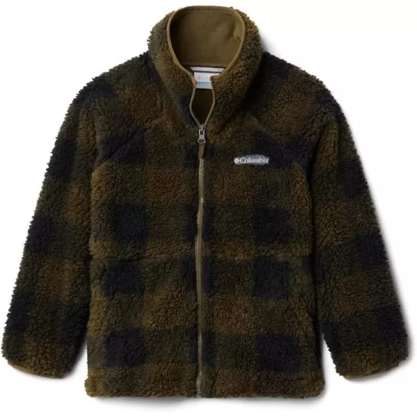 Columbia Kids Winter Pass Printed Sherpa Full ZipNew Olive Check Print