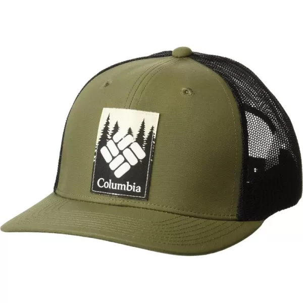 Columbia Logo Snap BackStone GreenBlackFramed Trees