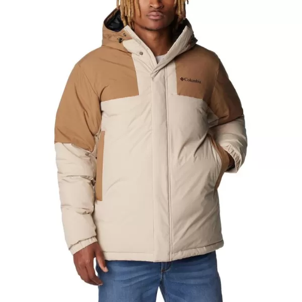 Columbia Mens Aldercrest Down Hooded JacketAncient Fossil  Delta