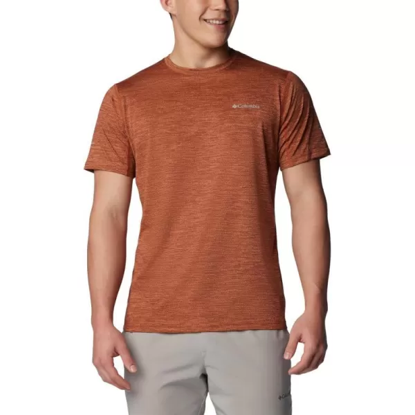 Columbia Mens Alpine Chill Zero Short Sleeve CrewAuburn Heather