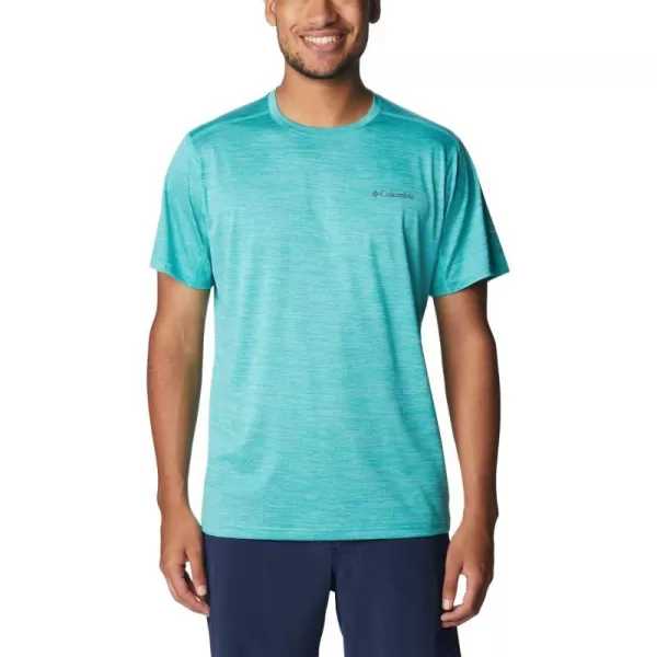 Columbia Mens Alpine Chill Zero Short Sleeve CrewBright Aqua Heather