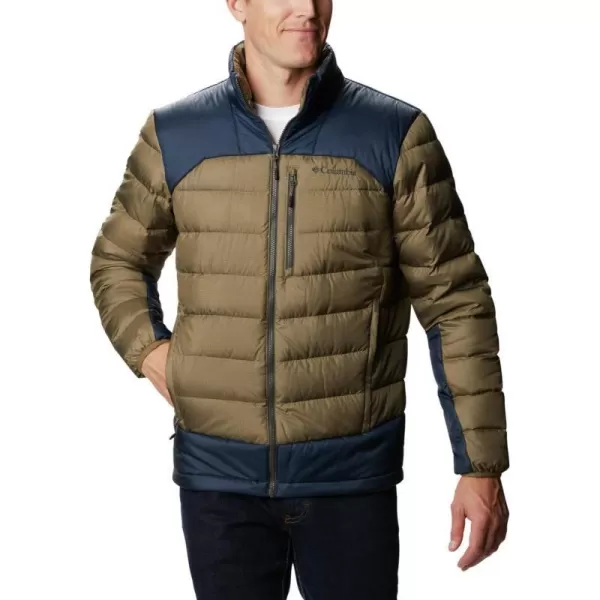 Columbia Mens Autumn Park Down JacketStone GreenCollegiate Navy