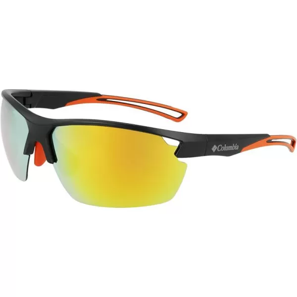 Columbia Mens Barlow Basin Rectangular SunglassesMatte BlackOrange