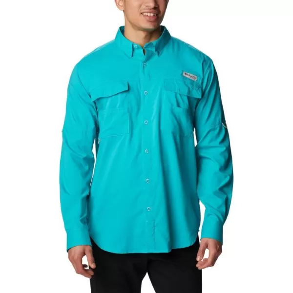 Columbia Mens Blood and Guts Iv Woven Long SleeveTurquoise