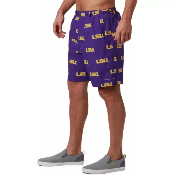 Columbia Mens CLG Backcast Ii Printed ShortLSU Tigers Lsu  Vivid Purple