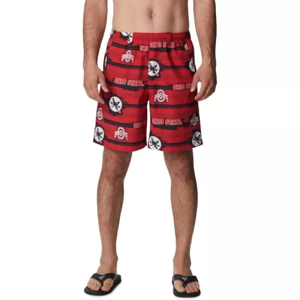 Columbia Mens CLG Backcast Ii Printed ShortOhio State Buckeyes Os  Intense Red Paint Your Colors Print