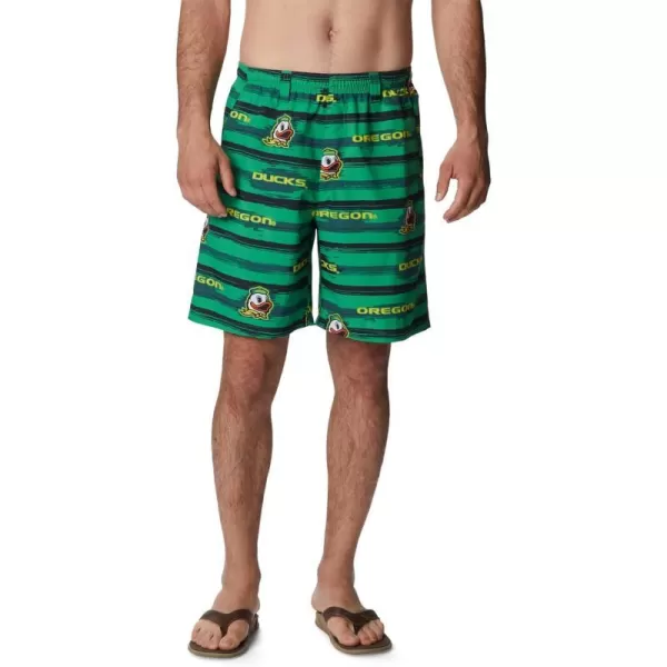 Columbia Mens CLG Backcast Ii Printed ShortOregon Ducks Uo  Fuse Green Paint Your Colors Print