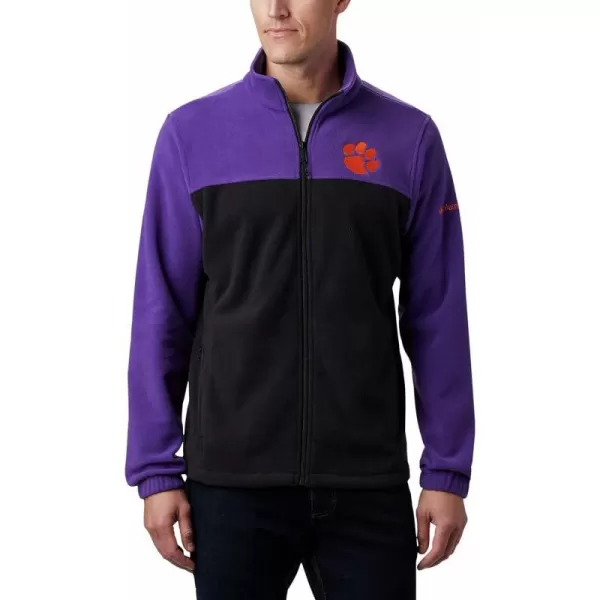 Columbia Mens CLG Flanker Iii Fleece JacketClemson Tigers Cle  Vivid Purple Black