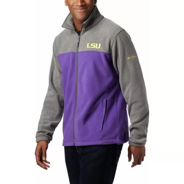 Columbia Mens CLG Flanker Iii Fleece JacketLSU Tigers Lsu  Charcoal Heather Vivid Purple