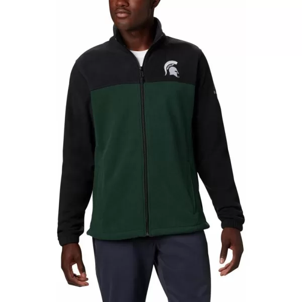 Columbia Mens CLG Flanker Iii Fleece JacketMichigan State Spartans Ms  Black Spruce