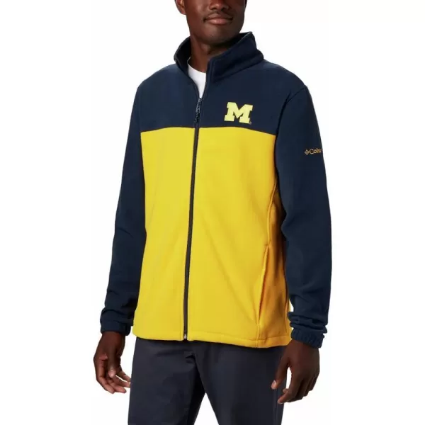 Columbia Mens CLG Flanker Iii Fleece JacketMichigan Wolverines Um  Collegiate Navy Collegiate Yellow