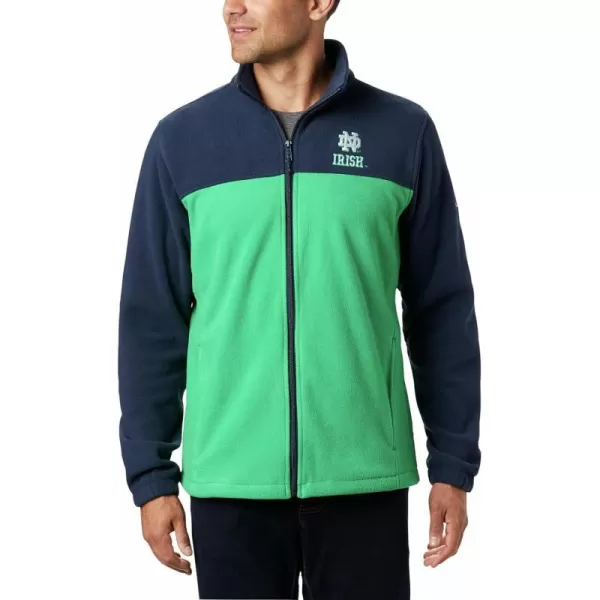 Columbia Mens CLG Flanker Iii Fleece JacketNotre Dame Fighting Irish Nd  Collegiate Navy Fuse Green