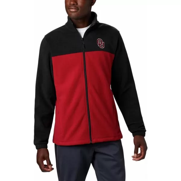 Columbia Mens CLG Flanker Iii Fleece JacketOklahoma Sooners Ok  Black Red Velvet