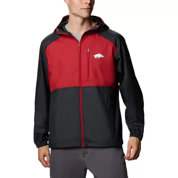 Columbia Mens CLG Flash Forward JacketArkansas Razorbacks Ark  Black Red Velvet