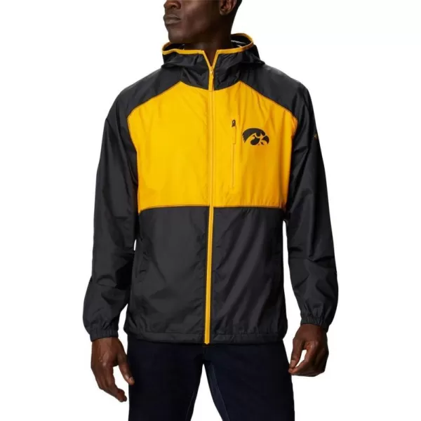 Columbia Mens CLG Flash Forward JacketIowa Hawkeyes Iw  Black Mlb Gold