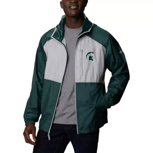 Columbia Mens CLG Flash Forward JacketMichigan State Spartans Ms  Spruce Columbia Grey