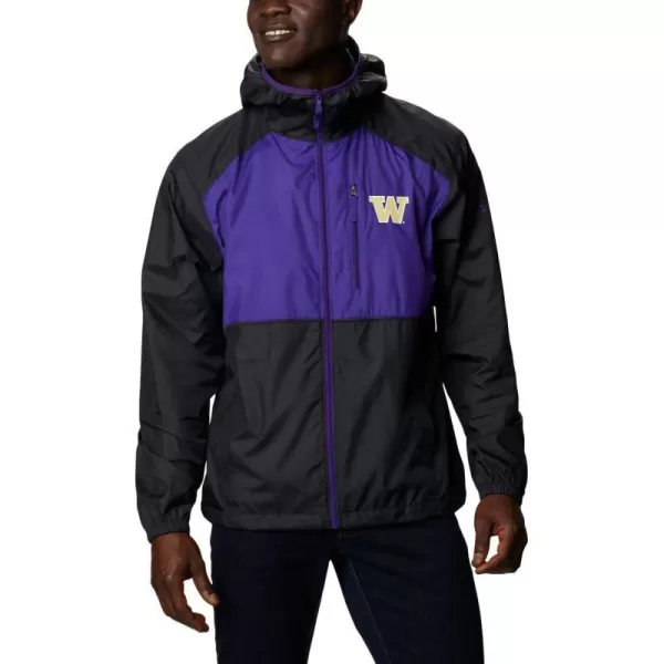 Columbia Mens CLG Flash Forward JacketWashington Huskies Uw  Black Uw Purple