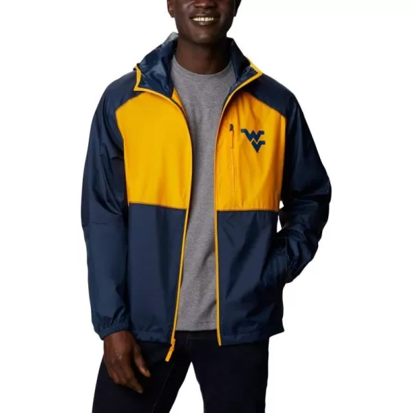 Columbia Mens CLG Flash Forward JacketWest Virginia Mountaineers Wv  Collegiate Navy Mlb Gold